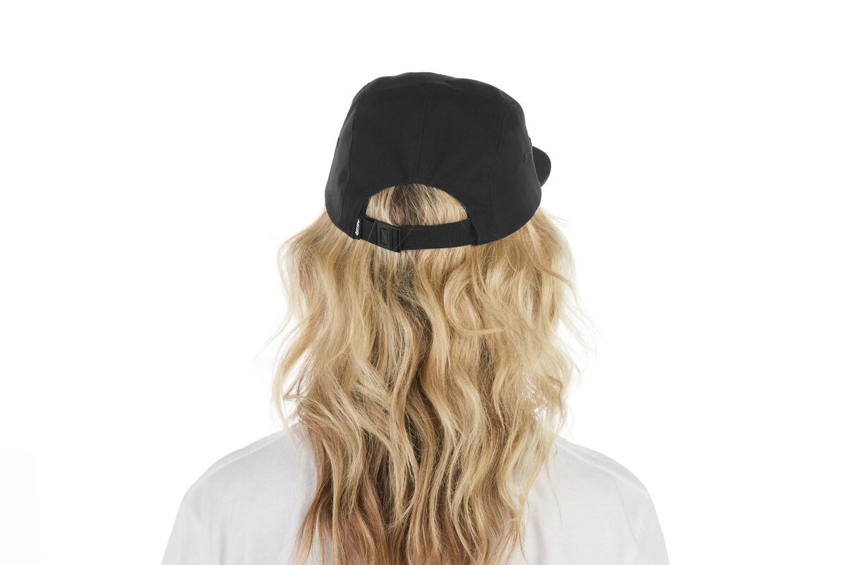 recycled-poly-flat-brim-5-panel-hat-o8 WebPDP-HAT003002_Recycled_Poly_Flat_Brim_5Panel_Hat_Black_Studio_Harper_Studios_0723_Back__HAT003002OS.jpg