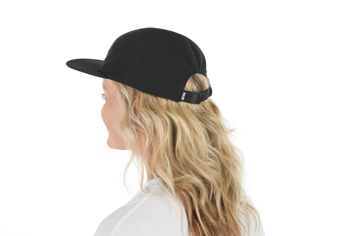 recycled-poly-flat-brim-5-panel-hat-o8 WebPDP-HAT003002_Recycled_Poly_Flat_Brim_5Panel_Hat_Black_Studio_Harper_Studios_0723_Side_2__HAT003002OS.jpg