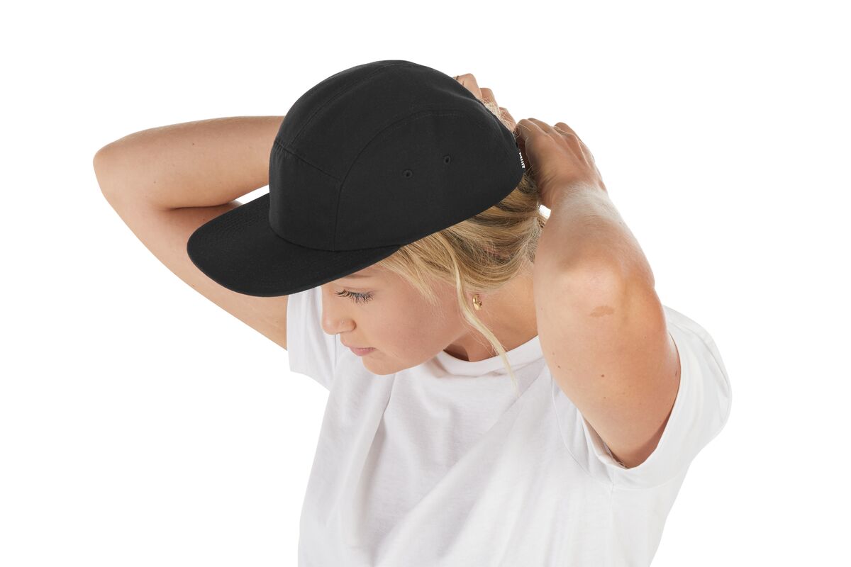 recycled-poly-flat-brim-5-panel-hat-o8 WebPDP-HAT003002_Recycled_Poly_Flat_Brim_5Panel_Hat_Black_Studio_Harper_Studios_0723_Side_4__HAT003002OS.jpg